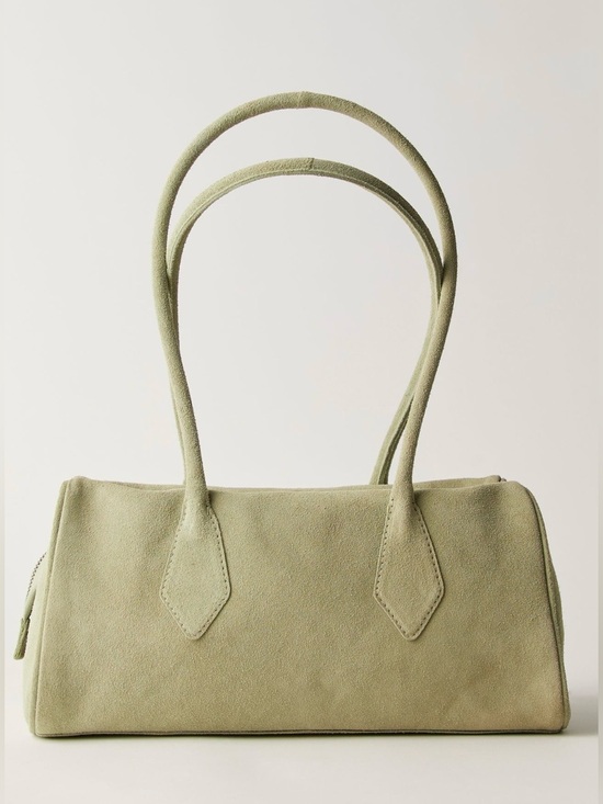 Free People Handbags - NWT Free People Sierra Suede Shoulder Bag in Moss Green 13X7 NEW $78 Leather